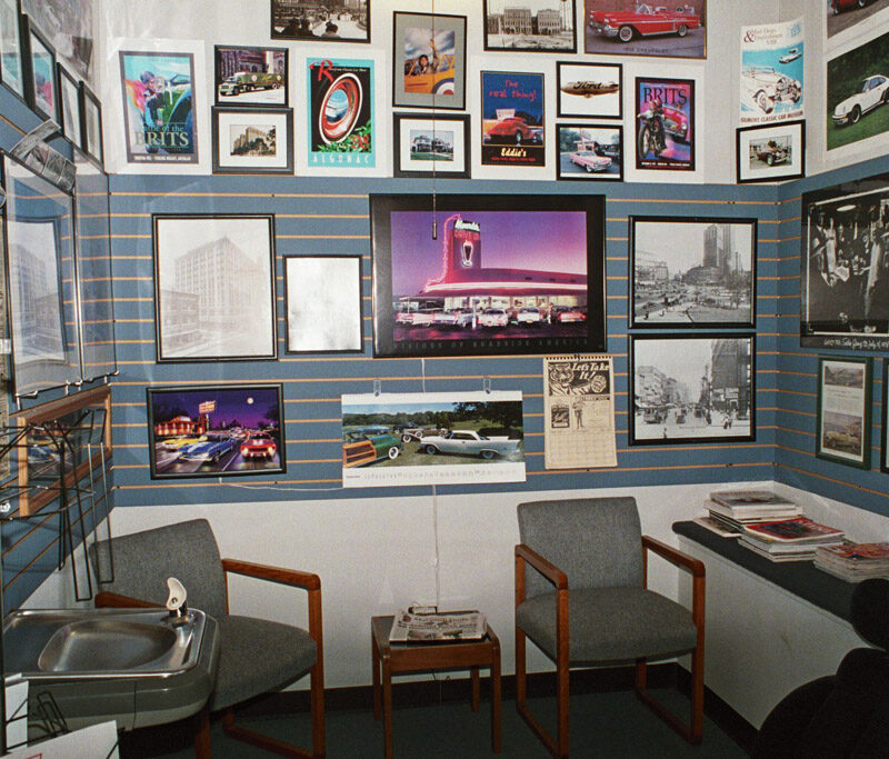 Customer waiting area inside the Shelby Trim showroom in Sterling Heights.