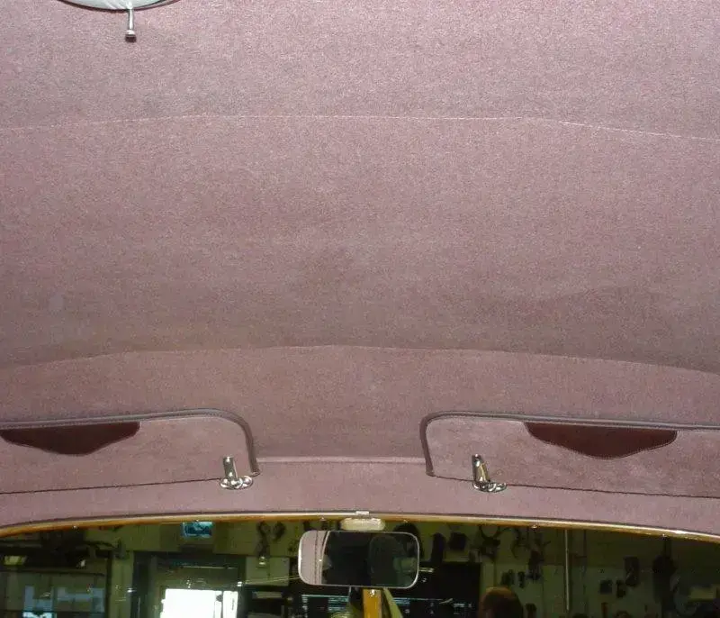 Red headliner replacement by Shelby Trim.
